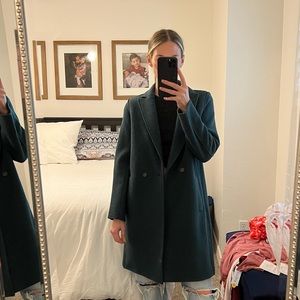 Jcrew Forest Green Daphne Boiled Wool Topcoat, size 2